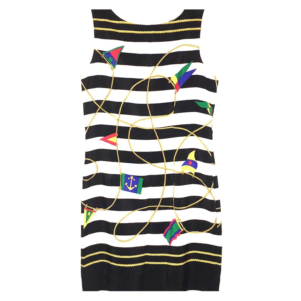 Vintage nautical print shift dress, Oberon NY
